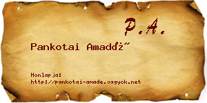 Pankotai Amadé névjegykártya